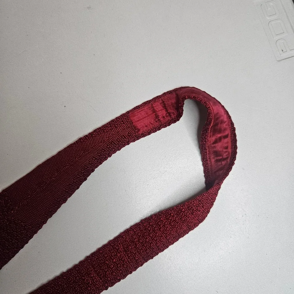 Vintage Harpur Detroit Burgundy Knit Tie Square End Maroon Crochet‎ Necktie